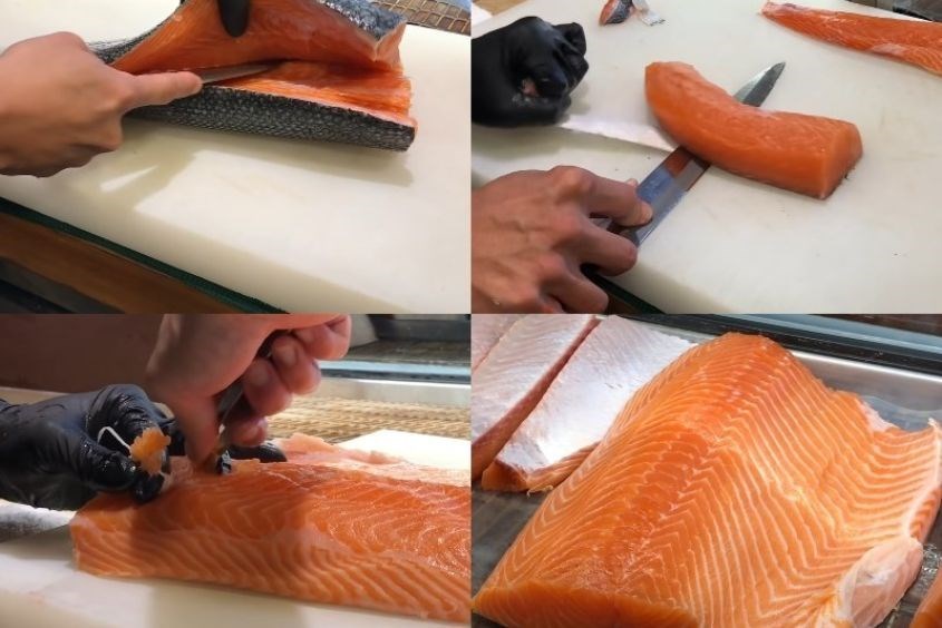 Hướng dẫn chi tiết cách sơ chế cá hồi và nấu cháo cho bé ăn dặm