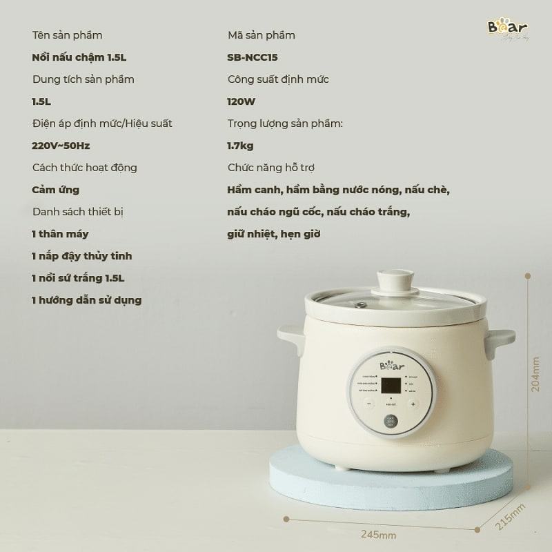 Chế Độ nấu cháo nồi bear: tìm hiểu những tính năng nổi bật