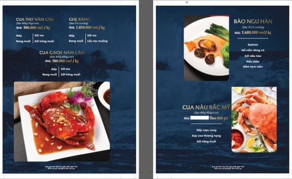 Khám phá thực Đơn Đặc sắc tại nhà hàng biển xanh thủ Đức