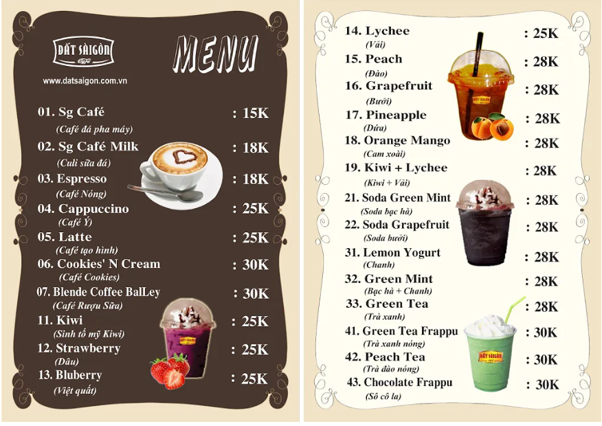 Menu nhà sách cá chép - khám phá sự kết hợp hoàn hảo giữa sách và cà phê